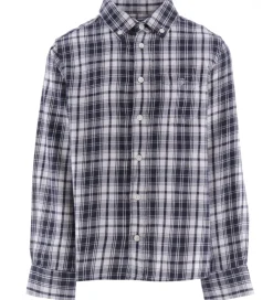 Konfirmationstøj|GANT Skjorte - Flonel - Evening Blue m. Tern