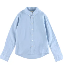 Skjorter|Konfirmationstøj|GANT Skjorte - Hør/Bomuld - Fresh Blue