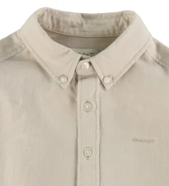 Skjorter|Konfirmationstøj|GANT Skjorte - Hør/Bomuld - Putty