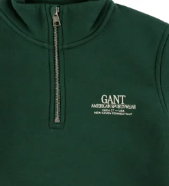 Sweatshirts|GANT Sweatshirt - Graphic - Half Zip - Tartan Green