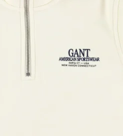 Sweatshirts|GANT Sweatshirt - Graphic - Half Zip - Cream