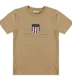 T-Shirts|GANT T-shirt - Dark Khaki m. Logo