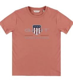 T-Shirts|GANT T-shirt - Faded Brick m. Logo
