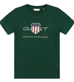 T-Shirts|GANT T-shirt - Tartan Green m. Logo