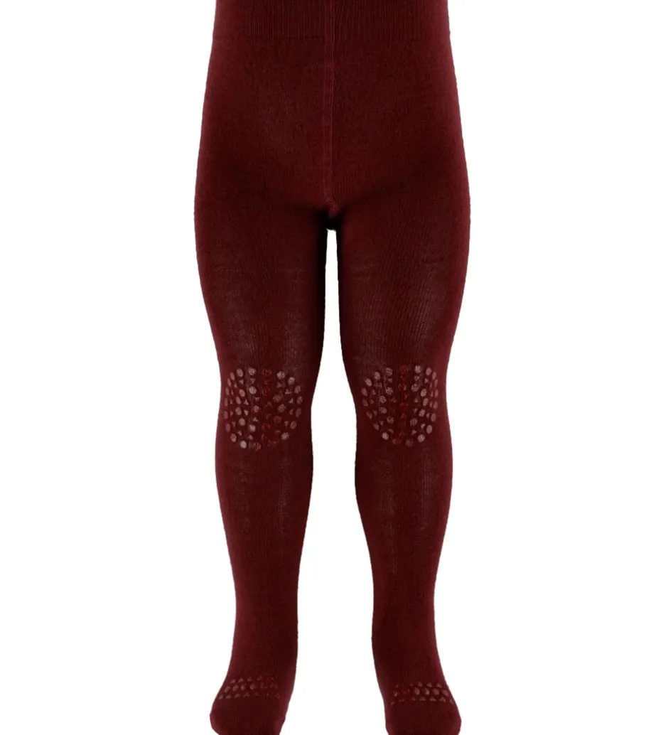 Uld|Strømpebukser|GoBabyGo Kravlestrømpebukser - Uld - Wine Red