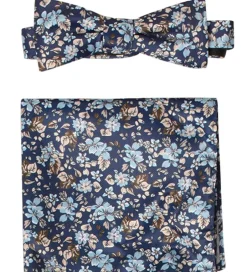 Slips Og Butterfly|Konfirmationstøj|Grunt Butterfly m. Lommetørklæde - Our Flower - Navy Flower