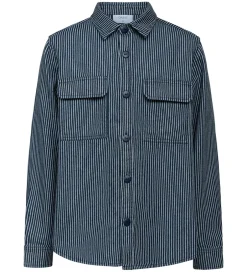 Konfirmationstøj|Grunt Skjorte - Dalmin - Navy/Hvidstribet