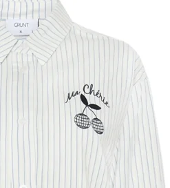 Skjorter|Grunt Skjorte - GrLiva - Hvid/Blå