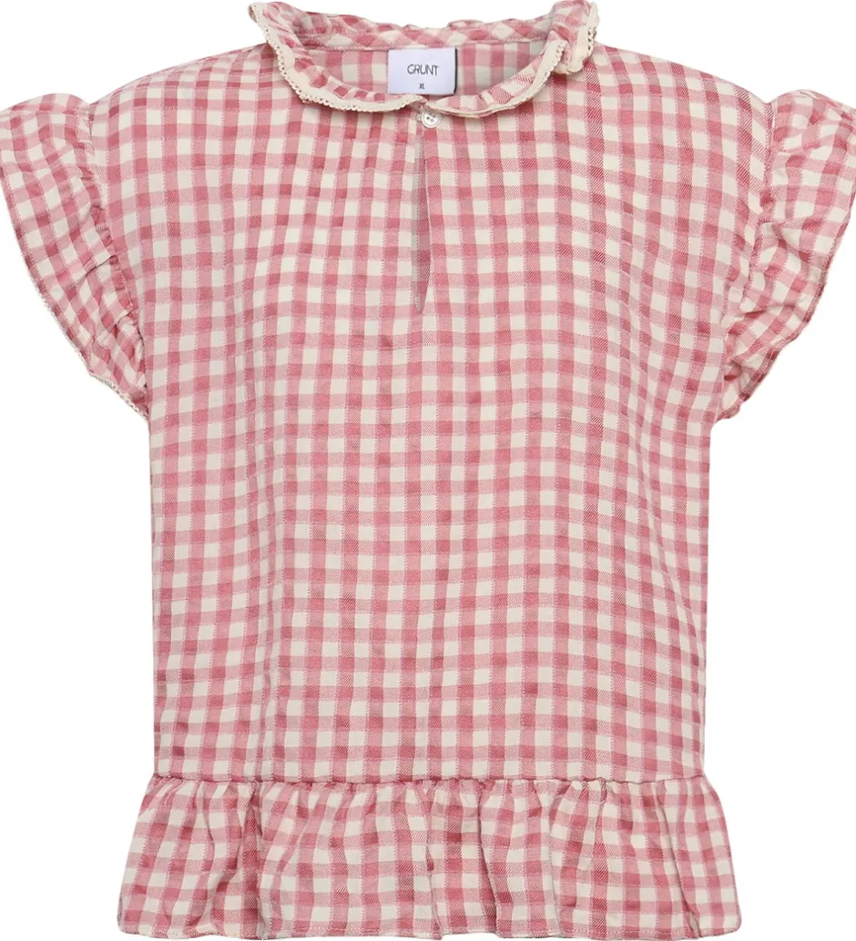 Toppe|Grunt Top - GrArte - Rosa/Hvidternet
