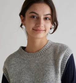 Konfirmationstøj|Veste|Grunt Vest - Charlotte Knit Vest - Grey Melange