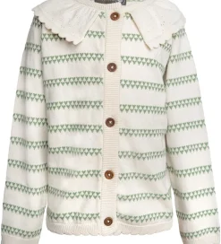 Striktrøjer|Hanevild Cardigan - Strik - Heart - Off White/Shale Green