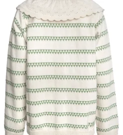 Striktrøjer|Hanevild Cardigan - Strik - Heart - Off White/Shale Green
