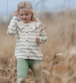 Striktrøjer|Hanevild Cardigan - Strik - Heart - Off White/Shale Green