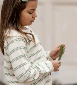 Striktrøjer|Hanevild Cardigan - Strik - Heart - Off White/Shale Green