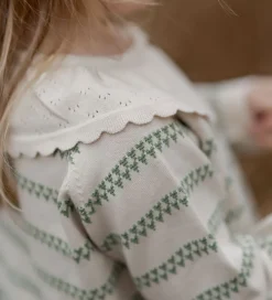 Striktrøjer|Hanevild Cardigan - Strik - Heart - Off White/Shale Green