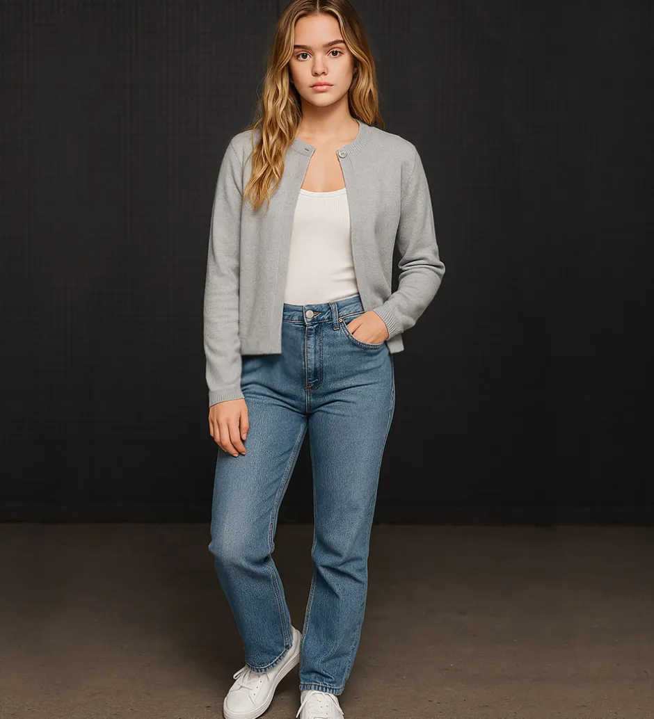 Striktrøjer|Hound Cardigan - Strik - HdLaura - Lysegråmeleret