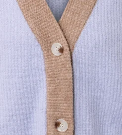 Striktrøjer|Hound Cardigan - Strik - Rib - Lilla/Beige