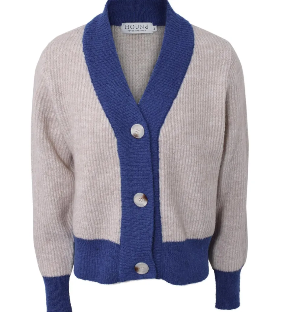 Striktrøjer|Hound Cardigan - Strik - Rib - Cobalt Blue