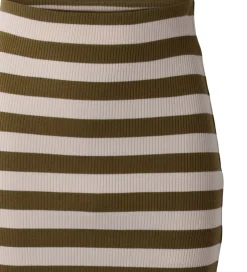 Nederdele|Hound Nederdel - Rib - Armygrøn/Beigestribet