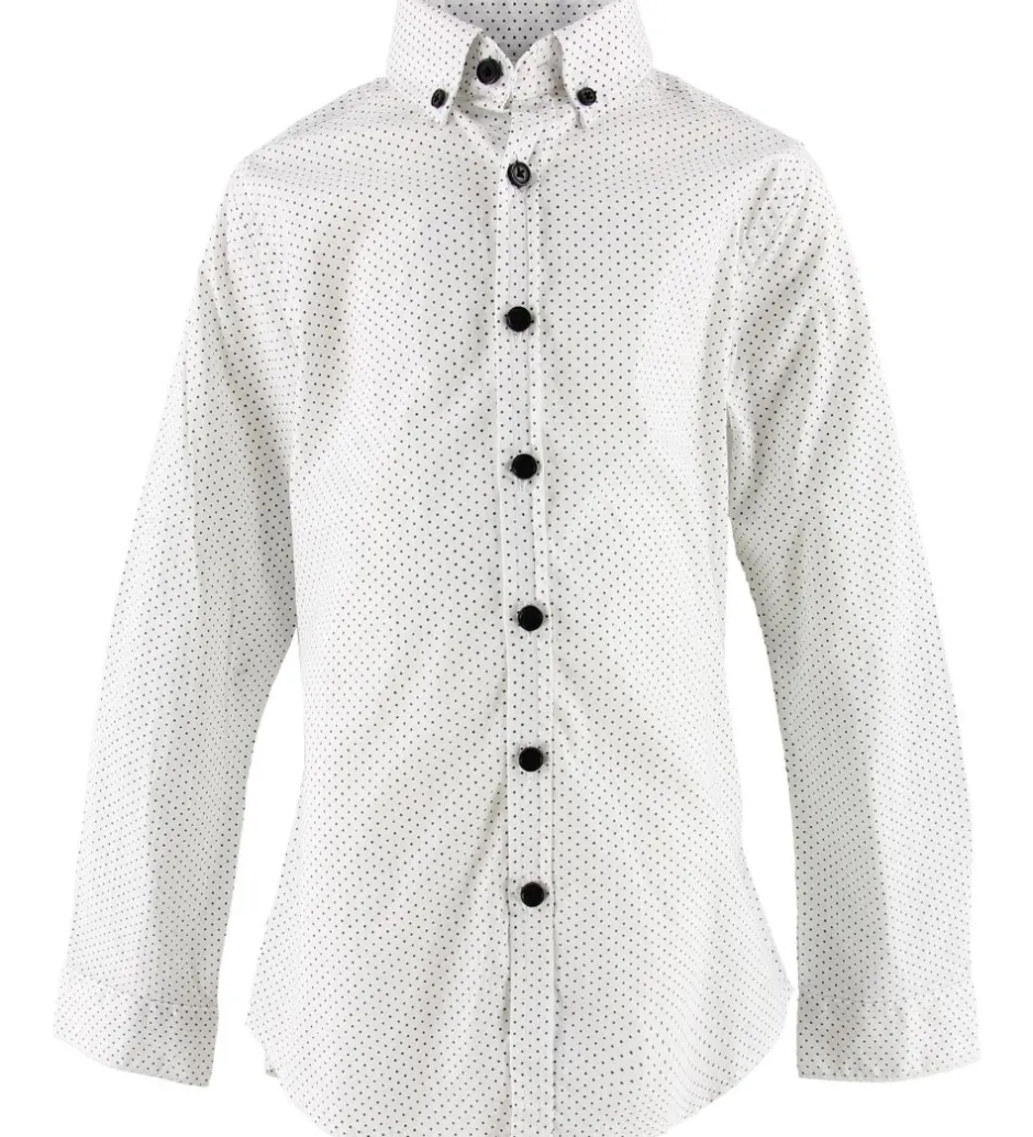 Konfirmationstøj|Hound Skjorte - Hvid m. Prikker