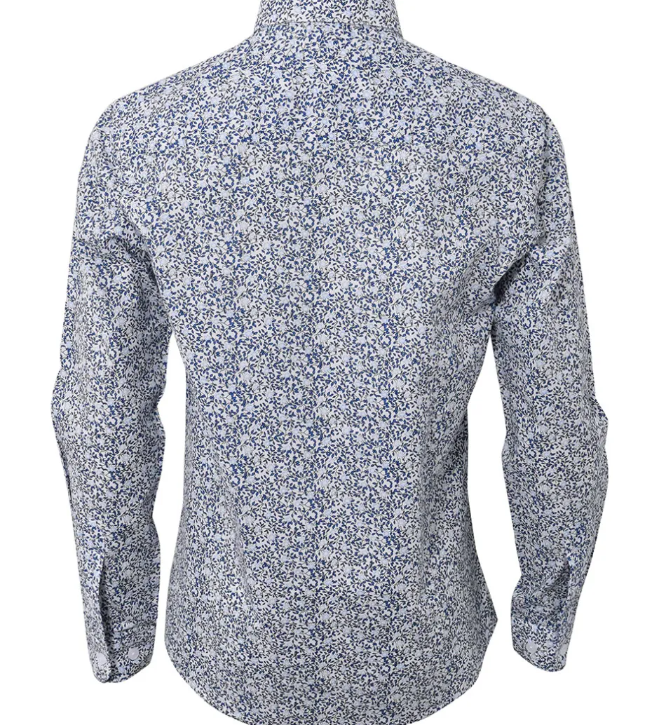 Konfirmationstøj|Hound Skjorte - Hvid/Blå m. Blomster