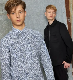 Konfirmationstøj|Hound Skjorte - Hvid/Blå m. Blomster