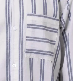 Skjorter|Konfirmationstøj|Hound Skjorte - Linen Blend - Deep Blue/Hvid