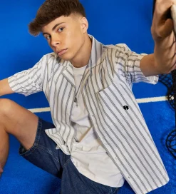 Skjorter|Konfirmationstøj|Hound Skjorte - Striped - Hvid/Navy