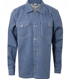 Konfirmationstøj|Hound Skjorte - Striped Overshirt - Off White/Light Blue