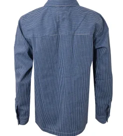 Konfirmationstøj|Hound Skjorte - Striped Overshirt - Off White/Light Blue