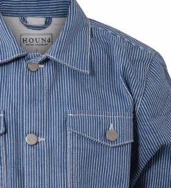 Konfirmationstøj|Hound Skjorte - Striped Overshirt - Off White/Light Blue