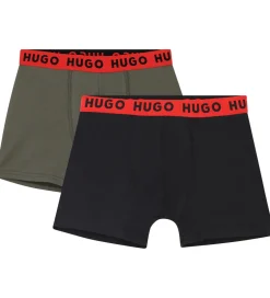 Undertøj|HUGO Boxershorts - 2-pak - Sort/Armygrøn