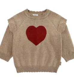 Bluser|Juletøj|Hust and Claire Bluse - Strik - HCPippa - Biscuit m. Hjerte