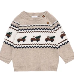 Bluser|Juletøj|Hust and Claire Bluse - Strik - HCPerry - Beige Melange m. Lastb