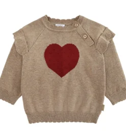 Bluser|Juletøj|Hust and Claire Bluse - Strik - HCPusle - Biscuit m. Hjerte