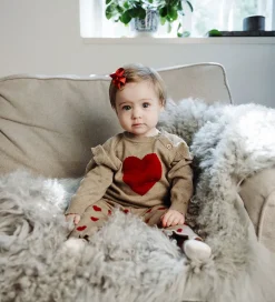 Bluser|Juletøj|Hust and Claire Bluse - Strik - HCPusle - Biscuit m. Hjerte