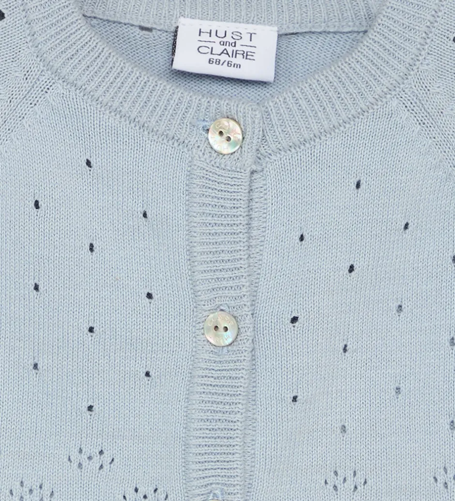 Striktrøjer|Hust and Claire Cardigan - Strik - HCCillja - Blue Flax