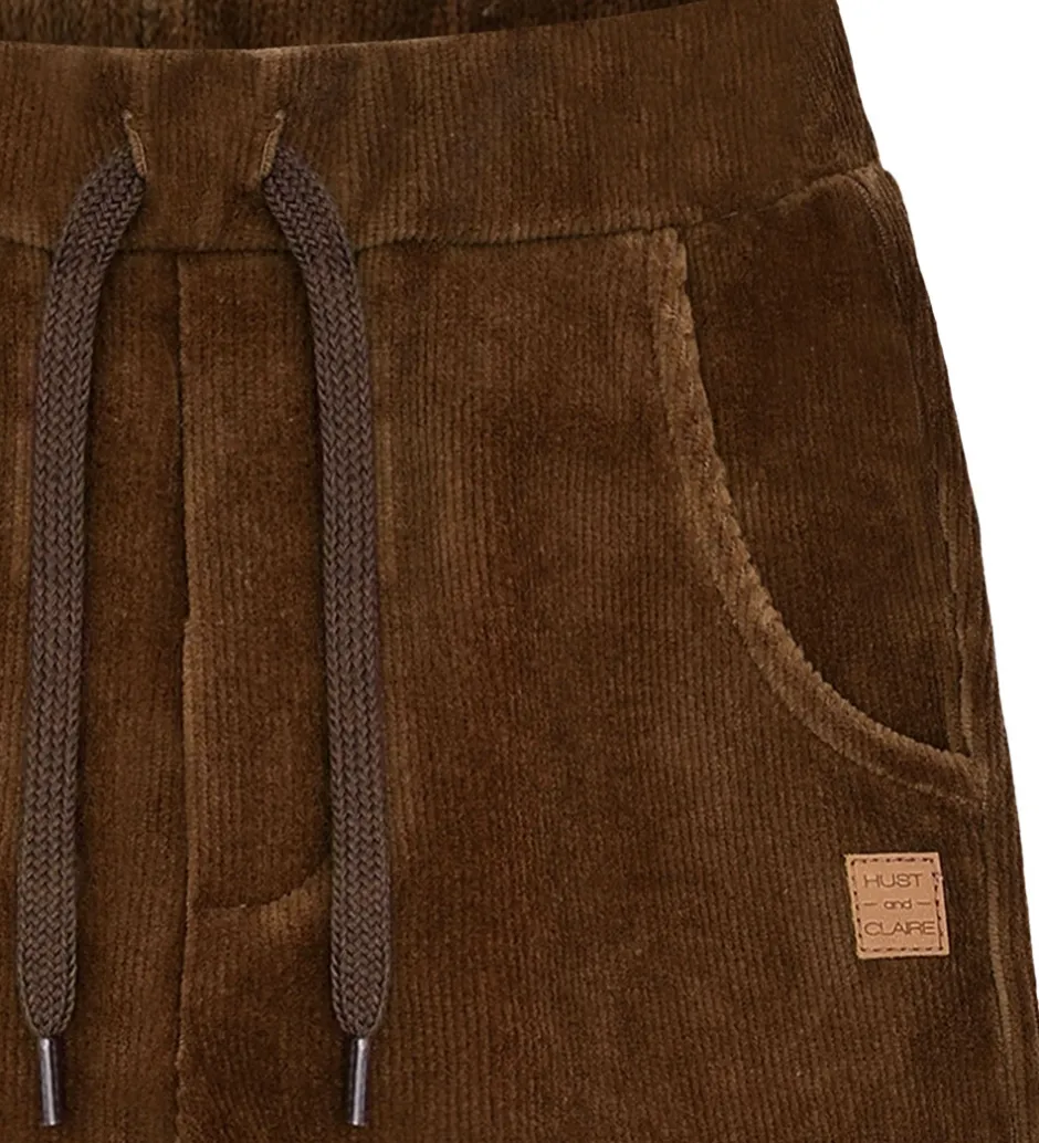 Bukser Og Jeans|Juletøj|Hust and Claire Fløjlsbukser - HCGarry Ottoman - Brown stone