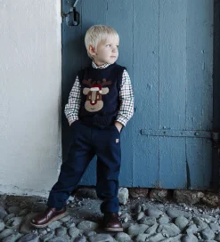 Bukser Og Jeans|Juletøj|Hust and Claire Fløjlsbukser - HCGarry Ottoman - More Navy