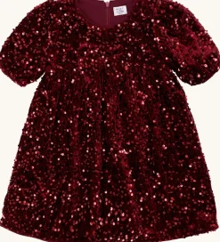 Kjoler|Juletøj|Hust and Claire Kjole - HCKaroline - New Maroon m. Pailletter