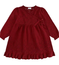 Kjoler|Juletøj|Hust and Claire Kjole - Strik - HCKarina - Teaberry m. Hulmønste