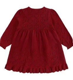 Kjoler|Juletøj|Hust and Claire Kjole - Strik - HCKarina - Teaberry m. Hulmønste