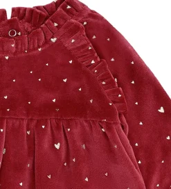 Kjoler|Juletøj|Hust and Claire Kjole - Velour - HCKis - Teaberry m. Guld