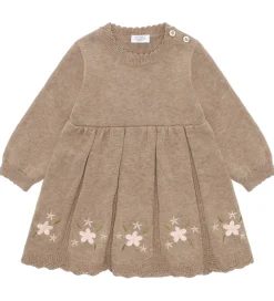 Kjoler|Hust and Claire Kjolebody - HCKlara - Strik - Biscuit m. Blomste