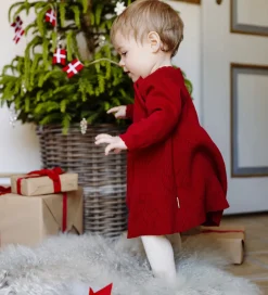 Kjoler|Juletøj|Hust and Claire Kjolebody - Strik - HCKlara - Teaberry m. Hjerte