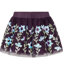 Nederdele|Hust and Claire Nederdel - Ninna - Dark Plum m. Palietter