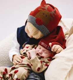 Unisex-Tøj|Juletøj|Hust and Claire Nissehue - HCFiliz - Nose - Teaberry m. Rensdyr