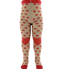 Strømpebukser|Juletøj|Hust and Claire Strømpebukser - HCFrankie - Biscuit m. Hjerter