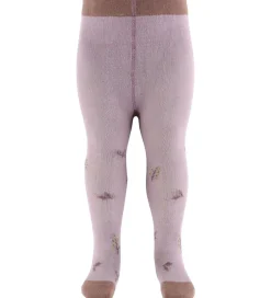 Strømpebukser|Hust and Claire Strømpebukser - Frankie - Purple Dove m. Blomste