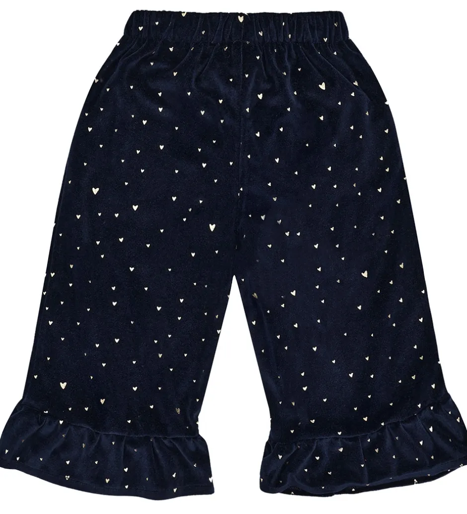 Bukser Og Jeans|Juletøj|Hust and Claire Velourbukser - HCTeresa - More Navy m. Guld